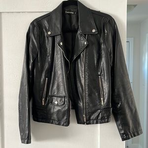 Large Tanning Black Leather Jacket